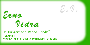 erno vidra business card